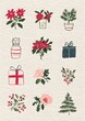 © simba kim - a bright holiday floral design, flat gouache graphics, cream, aesthetics painting