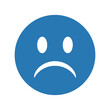 © azad - Blue sad face icon unhappy emotion symbol negative feeling graphic disappointment vector