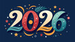 © Metavector  - Colorful twenty twenty-six, new year celebration illustration