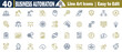 © Logo Solution - Business Automation Line Icons Set Editable Stroke Vector. Process Flow Data Analysis, Artificial Intelligence, and Robotic Solutions, Modern Pictogram Symbols vector illustration.