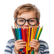 © Atick Tajwar Khan - Young Boy Holding Colorful Pencils isolated on a transparent background