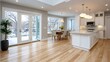 © kardaska - Modern bright open concept kitchen dining room interior