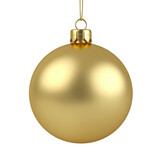 A shiny gold ornament with a decorative cap, perfect for festive celebrations and holiday decorations.