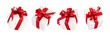 © Hanh - Set of gift boxes with red ribbon isolated on white