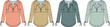 © Mizan - Collection of four stylish pullovers in different pastel shades, featuring a relaxed fit and elegant V-neckline