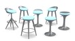 © Vidya Rahmandari - Modern bar stools arrangement with light blue seat cushions