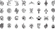 © JAWAD - Black and White Abstract Vector Icon Set with Nature and Animal Elements