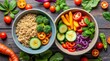 © Morsida Akter - Vibrant healthy food bowls packed with fresh vegetables and grains