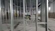 © Memory - electrical wiring junction box and flexible conduit in metal stud framing on construction site