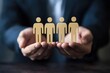 © Worrapol - Support in the professional environment: Focused on the hands of a professional, it conveys support and collaboration through symbolic representations in a professional environment.