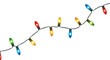 © Emrul - Diagonal string of colorful festive christmas lights with glowing bulbs isolated on transparent background