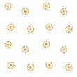 © Людмила Литвин - 'Cozy Winter Forest - Cute Christmas Animal Collection.' Festive seamless pattern with golden snowflakes on a white background.