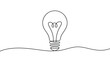 © Maheswar - Continuous Line Drawing Light Bulb Icon — Minimalist Idea Creativity, Energy Concept