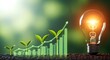 © Muhammad - Green energy growth chart with light bulb, symbolizing sustainable development