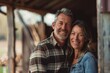 © NikoG - Happy couple posing together in a rustic setting