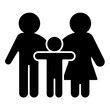 © iconqueen - Couple and child solid icon, family therapy concept. Vector graphics. Man with woman and kid, psychology sign on white background, style icon mobile or web design.