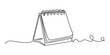 © Digital Illustration - Continuous line drawing of a desk calendar, an artistic and minimalist representation of time management, scheduling, and important dates, perfect for planning concepts and events.