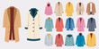 © Vision by Alamin - A flat design illustration of various coats and outerwear on a white backdrop