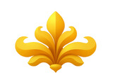 Golden fleur de lis symbol with elegant symmetrical design representing royalty tradition and luxury often used in heraldry decoration and French culture