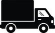 © Vect Canvaa - Delivery Truck Icon Isolated on White Background Symbolizing Logistics and Transportation Services in Black and White for Cargo Shipping and Distribution Needs