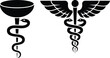 © Raton - Medical and healthcare symbols set: asclepius rod and caduceus