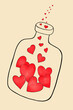 © ADDICTIVE STOCK - Red Hearts in a Bottle Illustration for Valentine’s Day