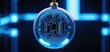 © Volha - glowing digital christmas ornament circuit board dark background concept of tech, software, it, copy space