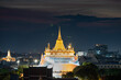 © surachetkhamsuk - Golden Mount Temple (wat sraket rajavaravihara) at sunset, bangkok, thailand, Asia