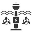 © RiskiAyu - Tidal Power Glyph Icon