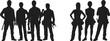 © Frd Art - Silhouettes, construction workers, teamwork, hard hats, tools, labor force, industrial crew, job site, manual work, safety gear, skilled professionals, unity, infrastructure, engineering, tradespeople