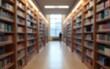 © Liam - Abstract blurred public library interior space. blurry room with bookshelves by defocused effect. use for background or backdrop in business or education concepts : Generative AI. High quality