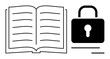 © robu_s - Open book alongside padlock highlights concepts thumbs up data security, intellectual property protection, education, confidentiality. Ideal for privacy, copyright, knowledge access, secure systems