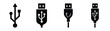 © Shilpy - usb minimal flat icon set, black color and white background