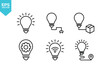 © Bradericon - Set of line icons Light Bulb. Outline icons collection stock illustration
