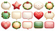 © Trance - クリスマス吹き出し15個セット（文字スペース確保・透過背景）Christmas Speech Bubble 10 Variations Set (Text Space Reserved, Transparent Background)