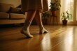 © Yshfrn - Morning Steps on a Polished Wooden Floor in a Sunlit Home