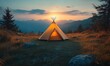 © Siam - Serene Camping Retreat at Sunset in the Mountains near a tipi tent