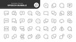 © PaHa - Speech bubble line icon set. Talking cloud, message, chat, conversation, comment and more. Outline icon in linear style. Vector collection.