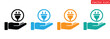 © Welcome - Hand holding power plug icon symbolizing energy solution and connection,Plug icon vector. Electric plug sign, Electric plugs icon symbol set collection