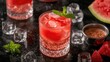 © AkuAku - Close-up of refreshing watermelon beverage served in glasses with fruit chunks, fiber-dense choice