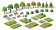 © Afsana - Build serene park scenes with isometric trees, benches, and lush green landscapes for your next design project