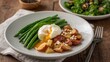 © pngking - Green beans served with potatoes and egg, fiber-dense choice