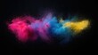 © NFTNexus - Colorful powder frozen in motion against a dark backdrop, artistic expression in abstraction