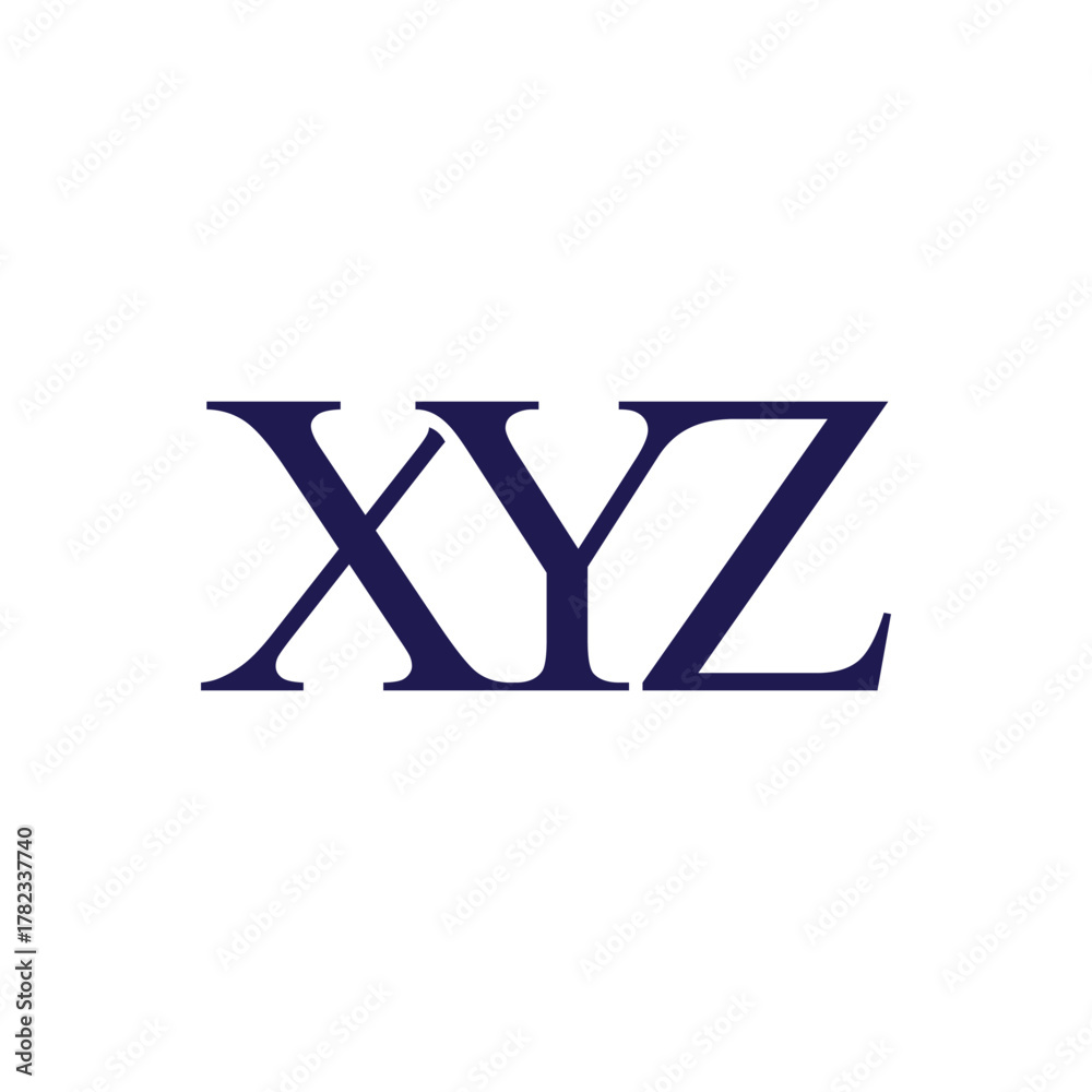 Xyz Letter Example logo design vector initial letter xyz with serif font for business ...