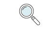 © Jamal - Searching for information is symbolized by this simple magnifying glass icon with a light blue lens, drawn in a clean outline style.