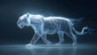 © utaem2022 - Digital tiger walking representing artificial intelligence and quantum computing