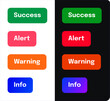 © Abdul - Ui buttons design with success alert warning and info messages for web and mobile application interface design on transparent background