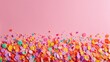 © HanifaErs - Colorful paper confetti background. Festive backdrop for celebration, party design, and joyful mood concepts.