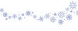 © Dilara - Winter border with light blue snowflakes on white background. Minimal festive garland for Christmas and New Year decoration. Frosty elegant design for greeting card or banner. Flat vector illustration