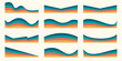 © Chorna_L - Rainbow retro header with colored lines for banner. Abstract vintage geometric stripes for template and poster. Dynamic playful border and divider. Vector groovy footer and headline